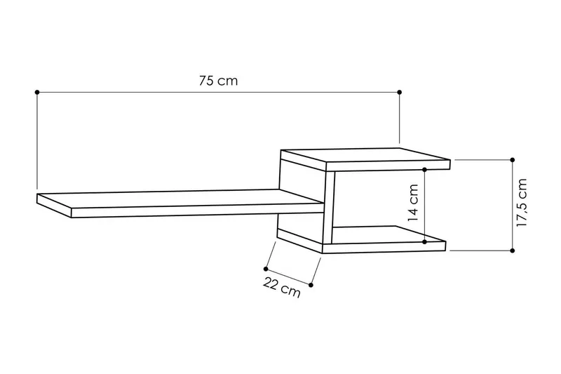 Decorta Vegghylle - Hvit - Oppbevaring - Hylle - Vegghylle