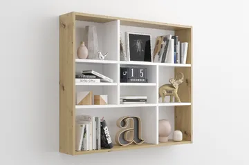 Delphie Vegghylle 90 cm - Brun/Hvit - Oppbevaring - Hylle - Vegghylle