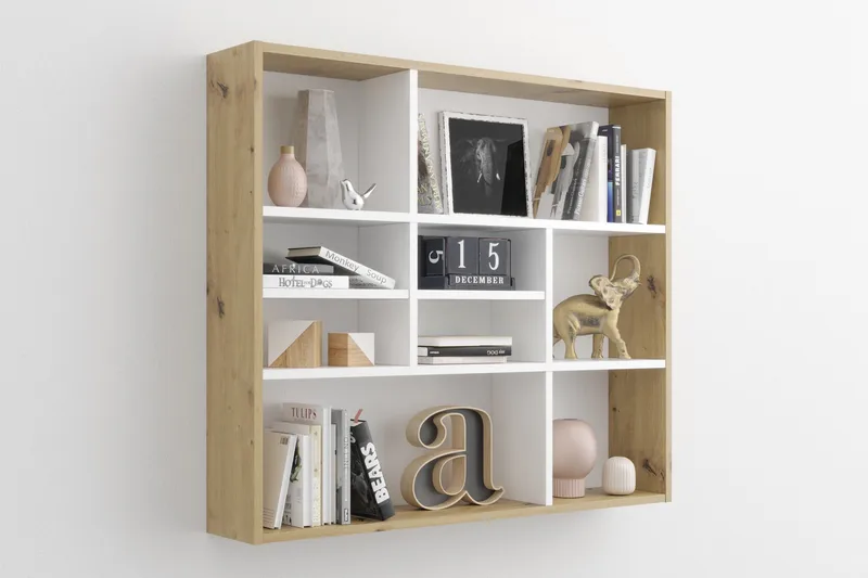 Delphie Vegghylle 90 cm, Brun/Hvit