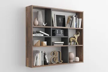 Delphie Vegghylle 90 cm - Brun/Hvit - Oppbevaring - Hylle - Vegghylle