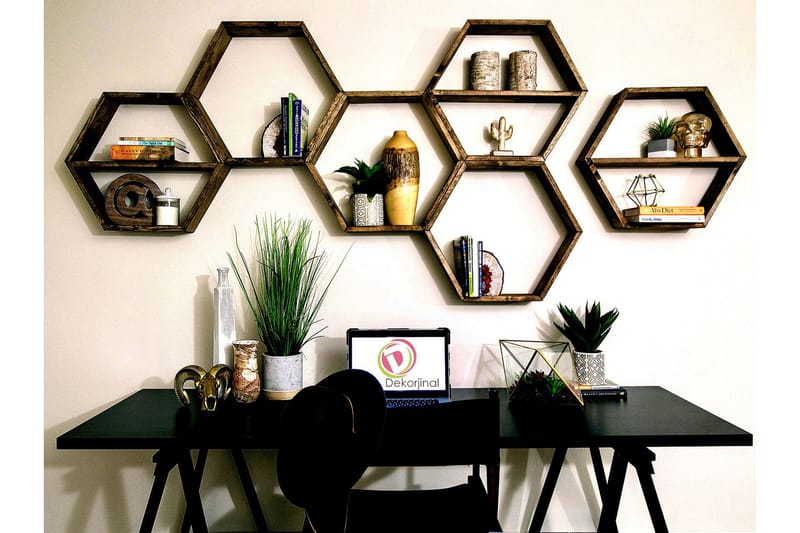 Desgrar Vegghylle 40x37 cm - Brun - Oppbevaring - Hylle - Vegghylle