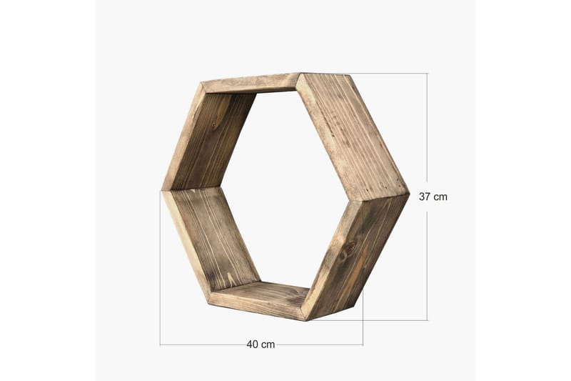Desgrar Vegghylle 40x37 cm - Brun - Oppbevaring - Hylle - Vegghylle