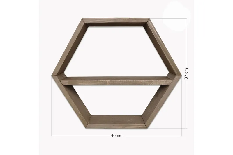 Desgrar Vegghylle 40x37 cm - Brun - Oppbevaring - Hylle - Vegghylle