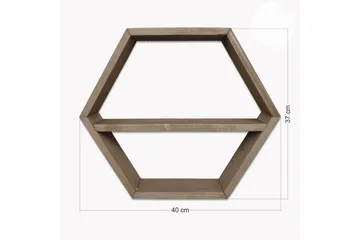 Desgrar Vegghylle 40x37 cm - Brun - Oppbevaring - Hylle - Vegghylle