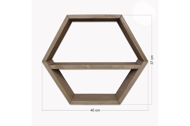 Desgrar Vegghylle 40x37 cm - Brun - Oppbevaring - Hylle - Vegghylle