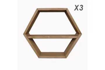 Desgrar Vegghylle 40x37 cm - Brun - Oppbevaring - Hylle - Vegghylle