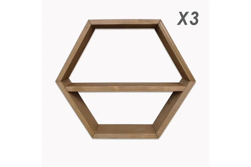 Desgrar Vegghylle 40x37 cm - Brun - Oppbevaring - Hylle - Vegghylle