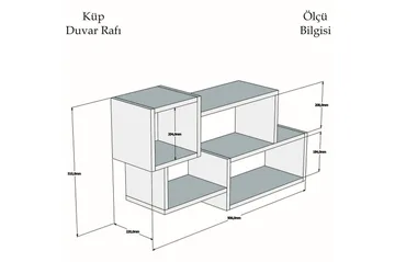 Desgrar Vegghylle 90,6x51 cm - Hvit - Oppbevaring - Hylle - Vegghylle