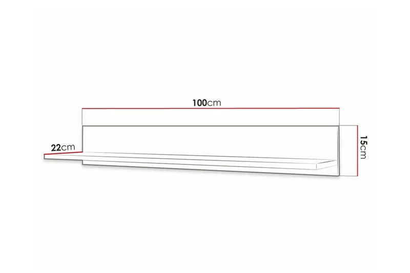 Dunvegan Vägghylla 100x22 cm Black - Oppbevaring - Hylle - Vegghylle