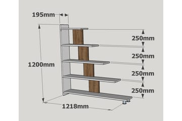 Elegancia Bokhylle 120 cm i Mørkt Tre - Hvit|Brun - Oppbevaring - Hylle - Bokhylle