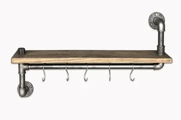 Evila Kjøkkenhylle Rør/Tre - Oppbevaring - Kles oppbevaring - Kleshengere & knaggrekker - Klestativ