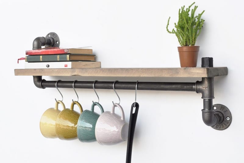 Evila Kjøkkenhylle Rør/Tre - Oppbevaring - Kles oppbevaring - Kleshengere & knaggrekker - Klestativ