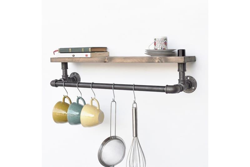 Evila Kjøkkenhylle Rør/Tre - Oppbevaring - Kles oppbevaring - Kleshengere & knaggrekker - Klestativ