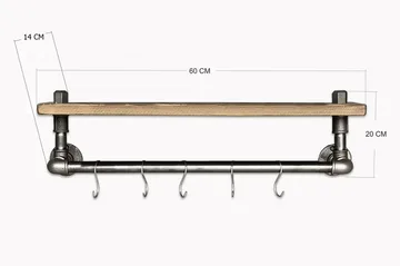 Evila Kjøkkenhylle Rør/Tre - Oppbevaring - Kles oppbevaring - Kleshengere & knaggrekker - Klestativ