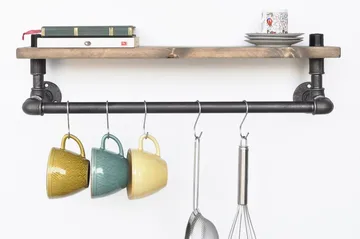 Evila Kjøkkenhylle Rør/Tre - Oppbevaring - Kles oppbevaring - Kleshengere & knaggrekker - Klestativ