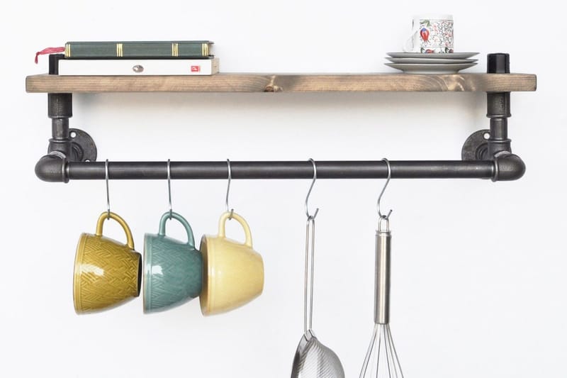 Evila Kjøkkenhylle Rør/Tre - Oppbevaring - Kles oppbevaring - Kleshengere & knaggrekker - Klestativ