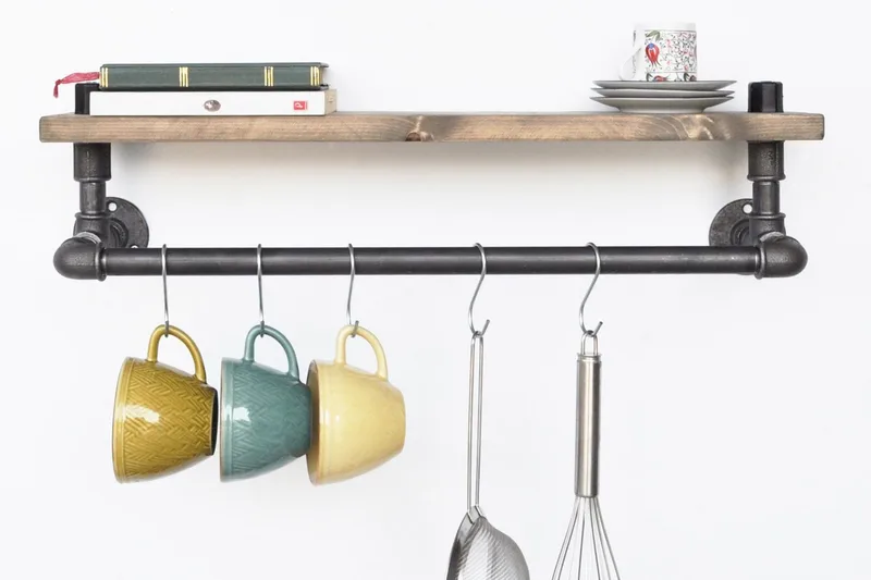 Evila Kjøkkenhylle Rør/Tre - Oppbevaring - Kles oppbevaring - Kleshengere & knaggrekker - Klestativ