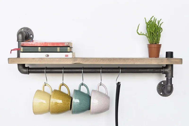 Evila Kjøkkenhylle Rør/Tre - Oppbevaring - Kles oppbevaring - Kleshengere & knaggrekker - Klestativ