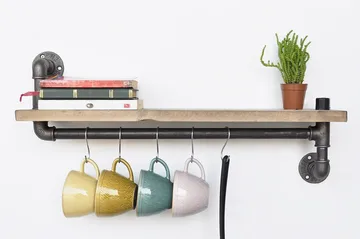 Evila Kjøkkenhylle Rør/Tre - Oppbevaring - Kles oppbevaring - Kleshengere & knaggrekker - Klestativ