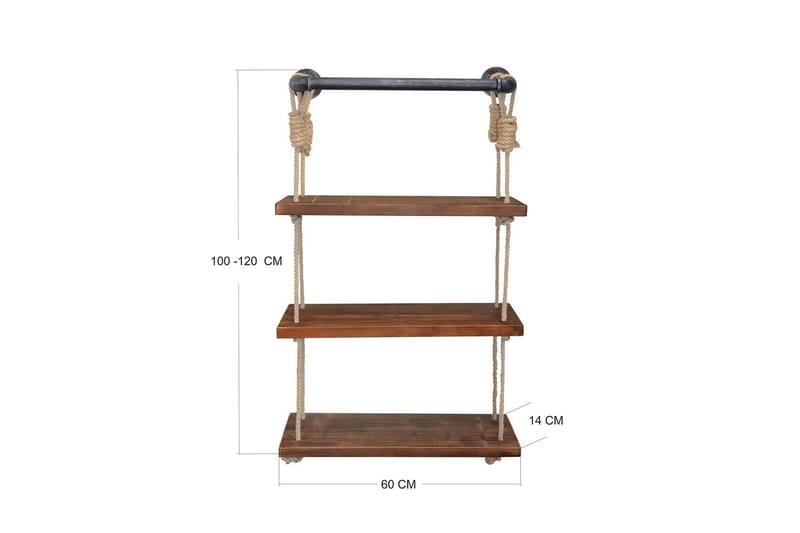 Evila Tauhylle med 3 Hyller - Oppbevaring - Hylle - Vegghylle