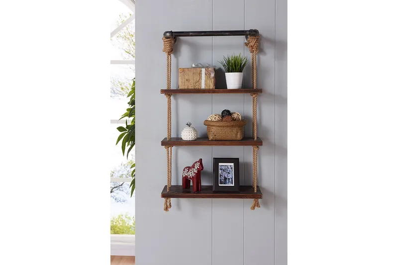 Evila Tauhylle med 3 Hyller - Oppbevaring - Hylle - Vegghylle