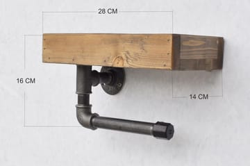 Evila Toalettpapirholder Rør/Tre - Interiør - Baderomsinnredning - Toalettrullholdere