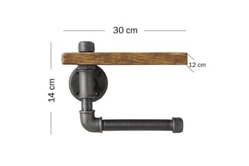 Evila Toalettpapirholder Rør/Tre - Interiør - Baderomsinnredning - Toalettrullholdere