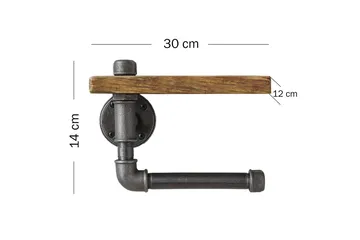 Evila Toalettpapirholder Rør/Tre - Interiør - Baderomsinnredning - Toalettrullholdere