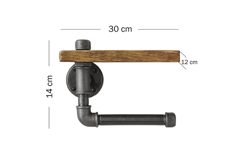 Evila Toalettpapirholder Rør/Tre - Interiør - Baderomsinnredning - Toalettrullholdere