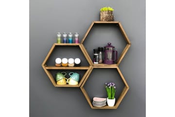 Evila Vegghylle 3 Heksagoner - Oppbevaring - Hylle - Vegghylle
