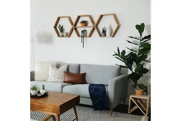 Evila Vegghylle 3 Heksagoner - Oppbevaring - Hylle - Vegghylle