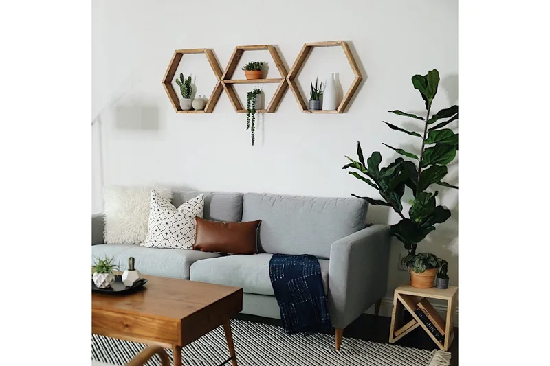 Evila Vegghylle 3 Heksagoner - Oppbevaring - Hylle - Vegghylle