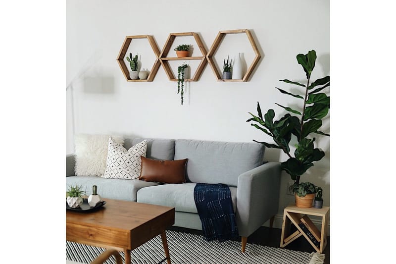 Evila Vegghylle 3 Heksagoner - Oppbevaring - Hylle - Vegghylle