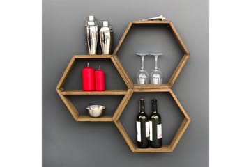 Evila Vegghylle 3 Heksagoner - Oppbevaring - Hylle - Vegghylle