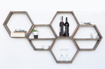 Evila Vegghylle 5 Heksagoner - Oppbevaring - Hylle - Vegghylle