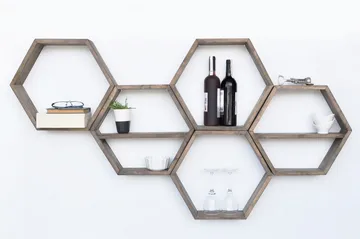 Evila Vegghylle 5 Heksagoner - Oppbevaring - Hylle - Vegghylle