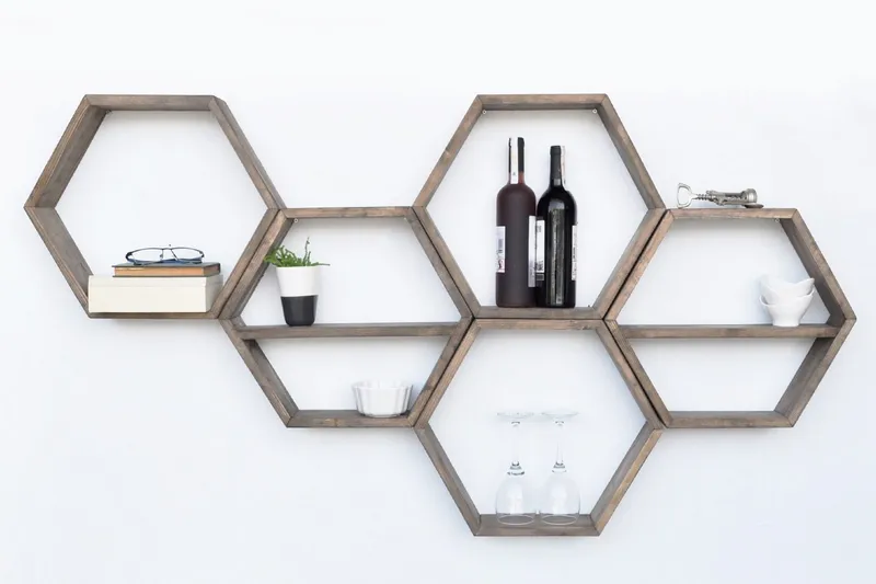 Evila Vegghylle 5 Heksagoner - Oppbevaring - Hylle - Vegghylle