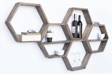 Evila Vegghylle 5 Heksagoner - Oppbevaring - Hylle - Vegghylle