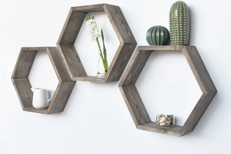 Evila Vegghylle Heksagoner - Oppbevaring - Hylle - Vegghylle