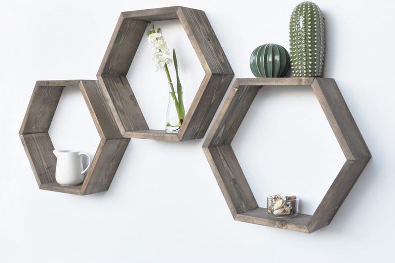 Evila Vegghylle Heksagoner - Oppbevaring - Hylle - Vegghylle