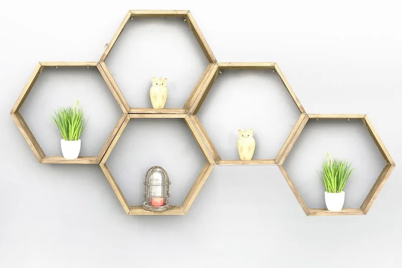 Evila Vegghylle Heksagoner - Oppbevaring - Hylle - Vegghylle