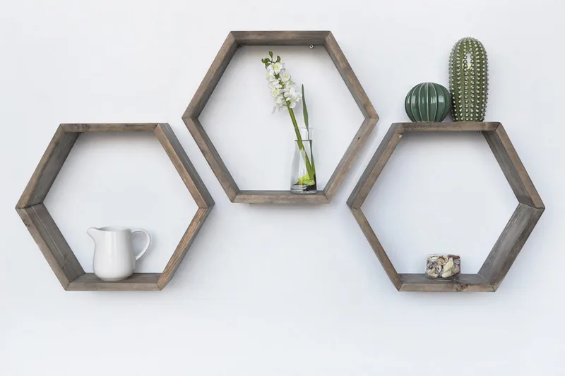 Evila Vegghylle Heksagoner - Oppbevaring - Hylle - Vegghylle