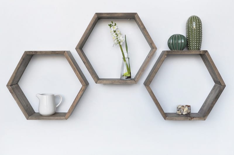 Evila Vegghylle Heksagoner - Oppbevaring - Hylle - Vegghylle