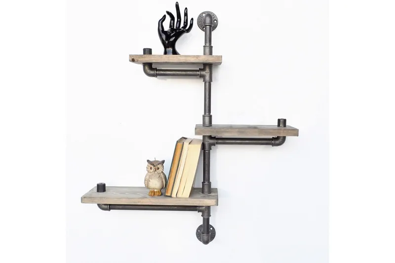 Evila Vegghylle Rør/Tre 3 Hyller - Oppbevaring - Hylle - Vegghylle