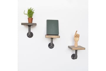 Evila Vegghylle Rør/Tre Liten 3-pk - Oppbevaring - Hylle - Vegghylle