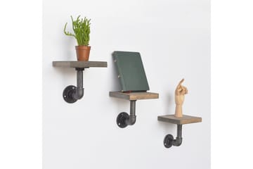 Evila Vegghylle Rør/Tre Liten 3-pk - Oppbevaring - Hylle - Vegghylle