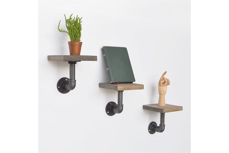 Evila Vegghylle Rør/Tre Liten 3-pk - Oppbevaring - Hylle - Vegghylle