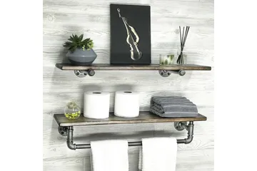 Evila Vegghylle Rør/Tre - Oppbevaring - Hylle - Vegghylle