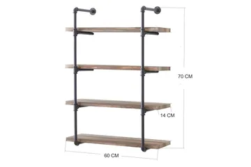 Evila Vegghylle Rør/Tre - Oppbevaring - Hylle - Vegghylle