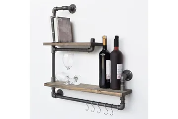 Evila Vegghylle Rør/Tre - Oppbevaring - Hylle - Vegghylle